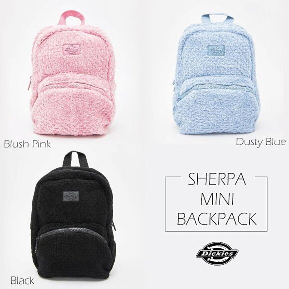 Dickies New Blue Fuzzy Soft Sherpa Mini Backpack Dolls Kill - Picture 4 of 12
